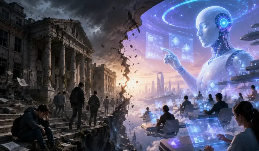 The Collapse of Universities, Rising AI, and the Future of Education